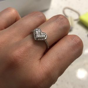 Stamped 925 cz heart ring